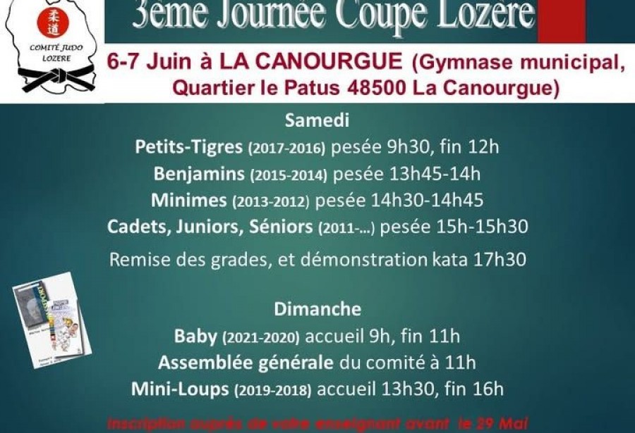 3ième journée Coupe Lozère la Canourgue les 6 & 7 juin 2026